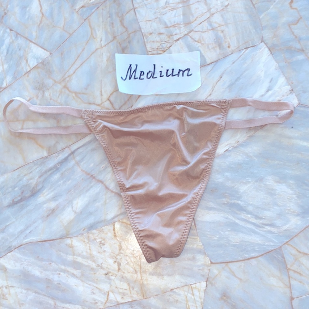 V-String Very Sexy Thong Panty Satin Beige Medium